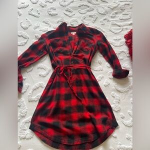Merona Red and Black Plaid Button-Up